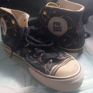 PRO Keds sneakers  size us 9 in a half black white  and gold